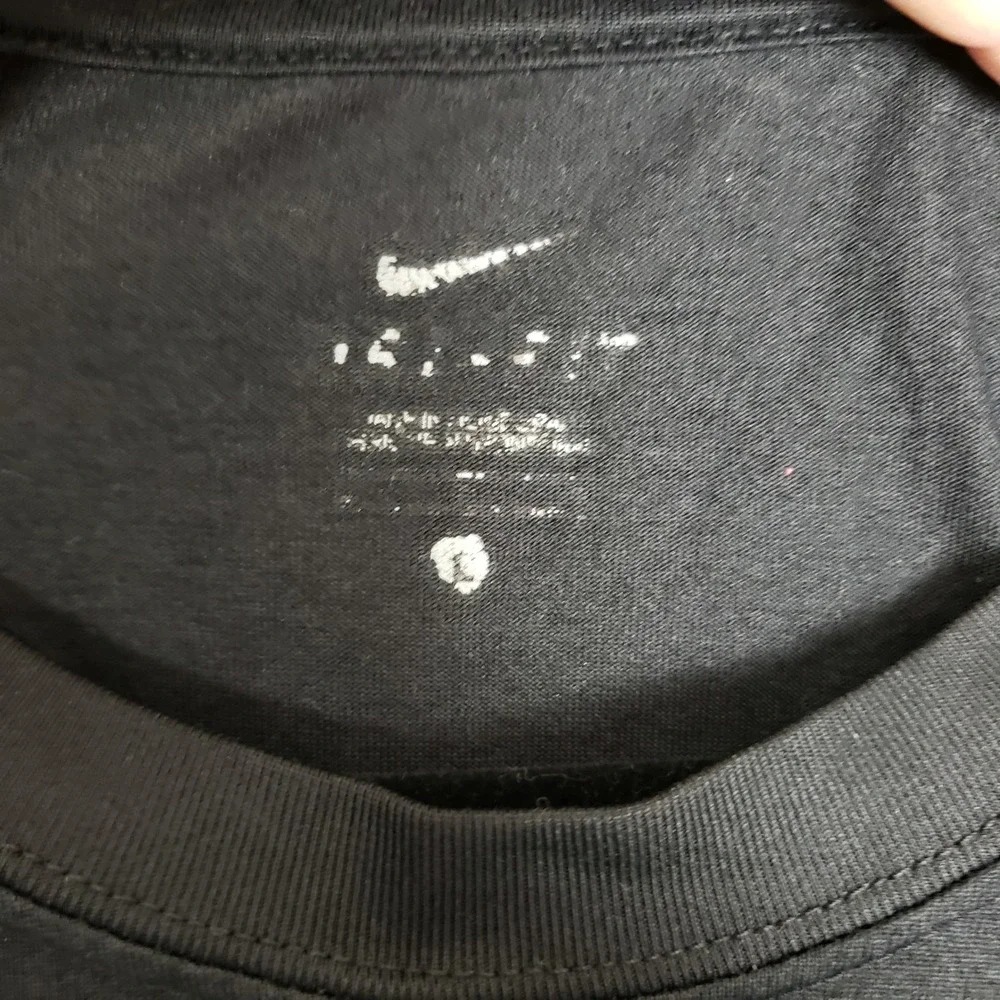 Nike Dri-Fit Tee Shirt Solid Black Casual Basic Swoosh Logo Workout Gym Size L